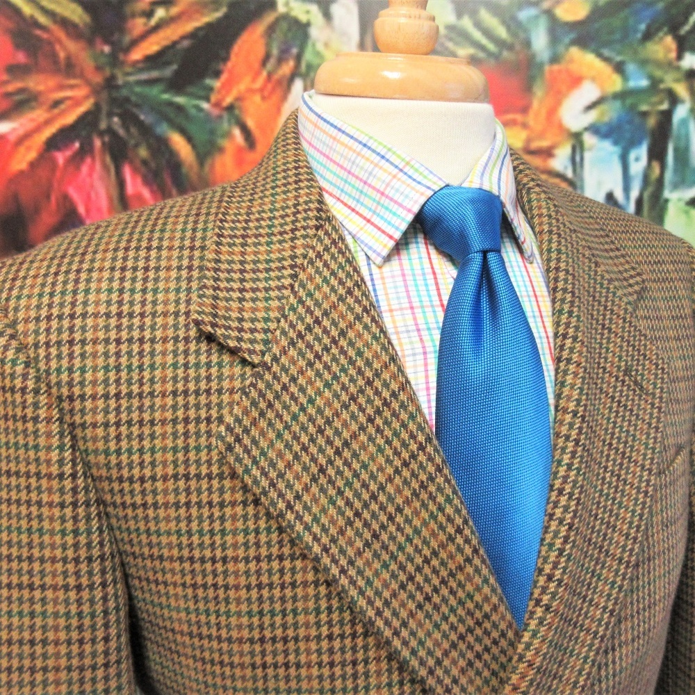 40 R- BURBERRY 100% WOOL SPORT COAT HOUNDSTOOTH